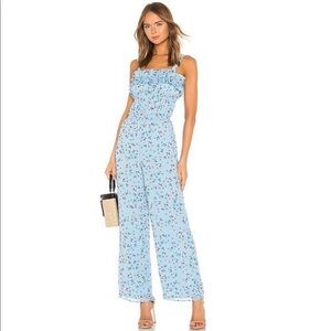 NWT Tularosa Ellie Blue Floral Jumpsuit Size Large